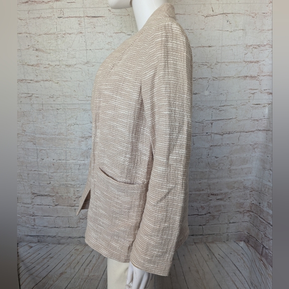 Eileen Fisher Rhythmic Cotton Slub Kimono Jacket in a natural beige color - Picture 8 of 13